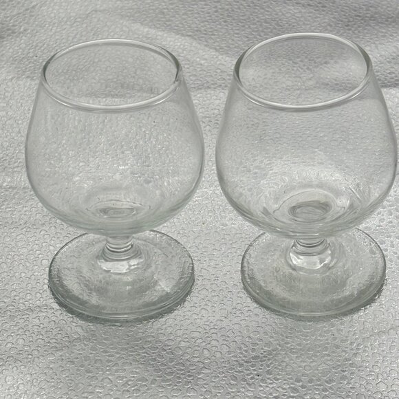 Clear Glass Brandy Snifter Mini Shot Glasses Set Of 2 Cognac 4” H Barware - Picture 5 of 7